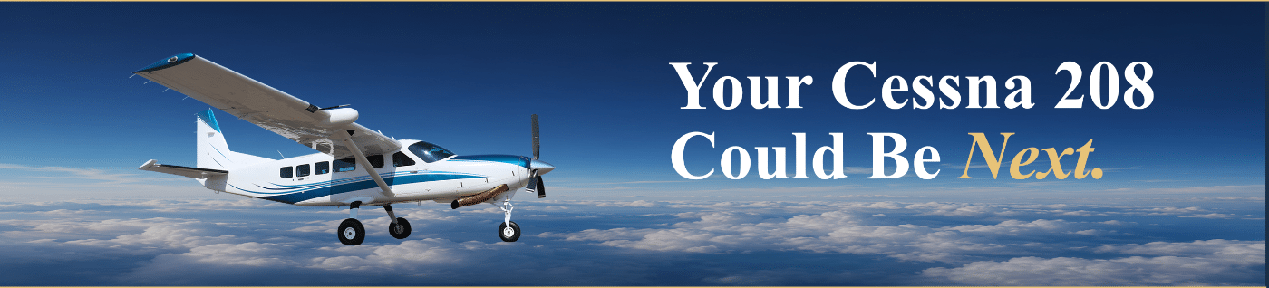 Cessna 208 flying above the clouds