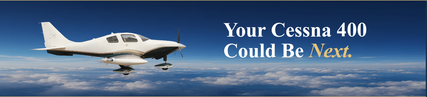 Cessna 400 flying above the clouds