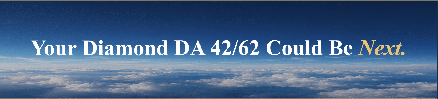 Diamond DA 42/62 flying above the clouds
