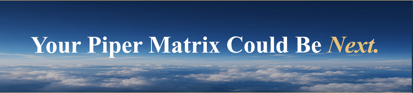 Piper Matrix flying above the clouds