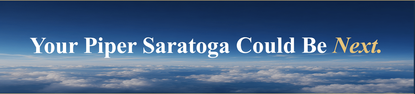Piper Saratoga flying above the clouds