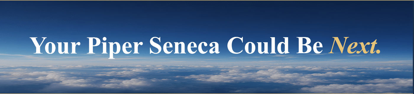 Piper Seneca flying above the clouds